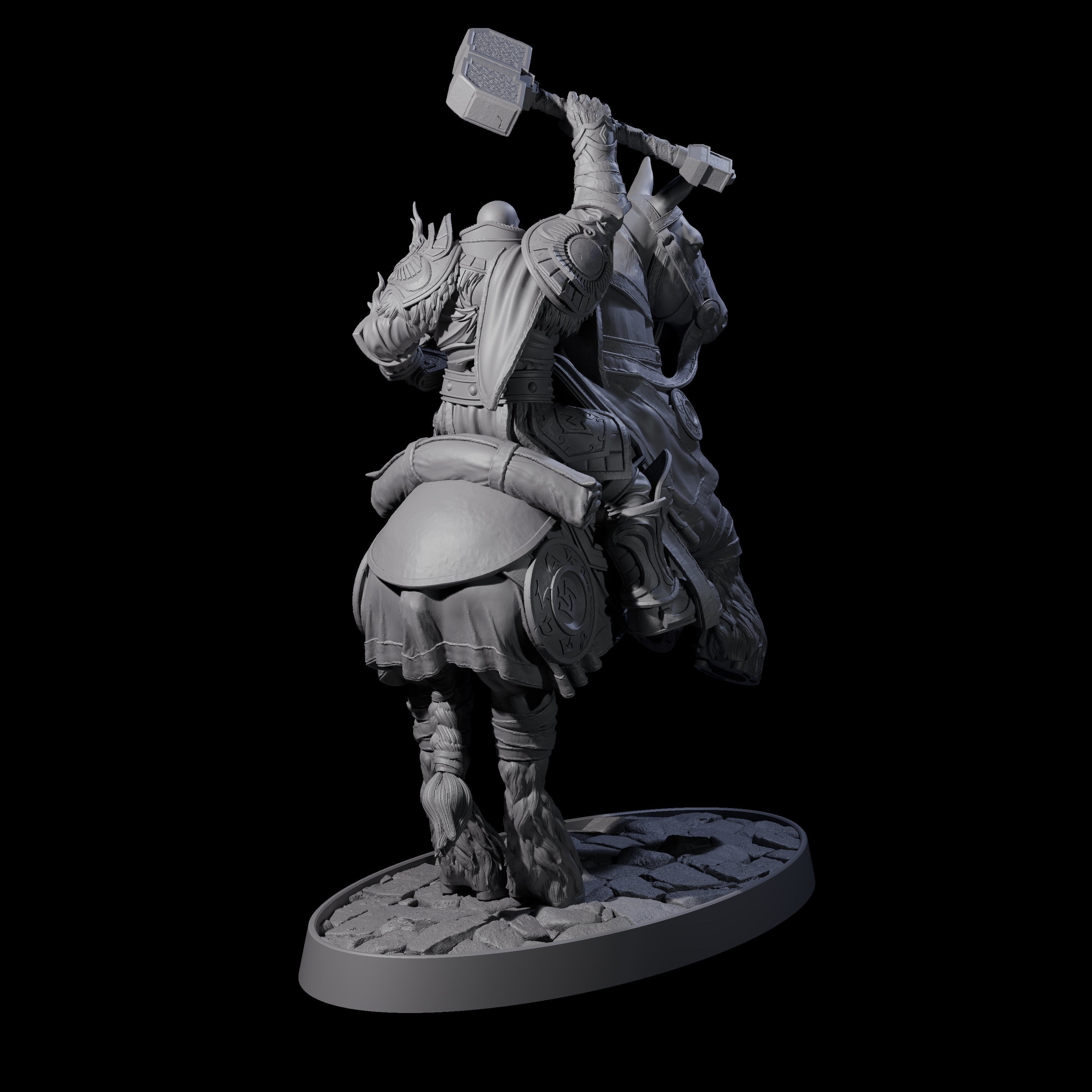 Heavy Cavalry of the Flames A Miniature for Dungeons and Dragons, Pathfinder or other TTRPGs