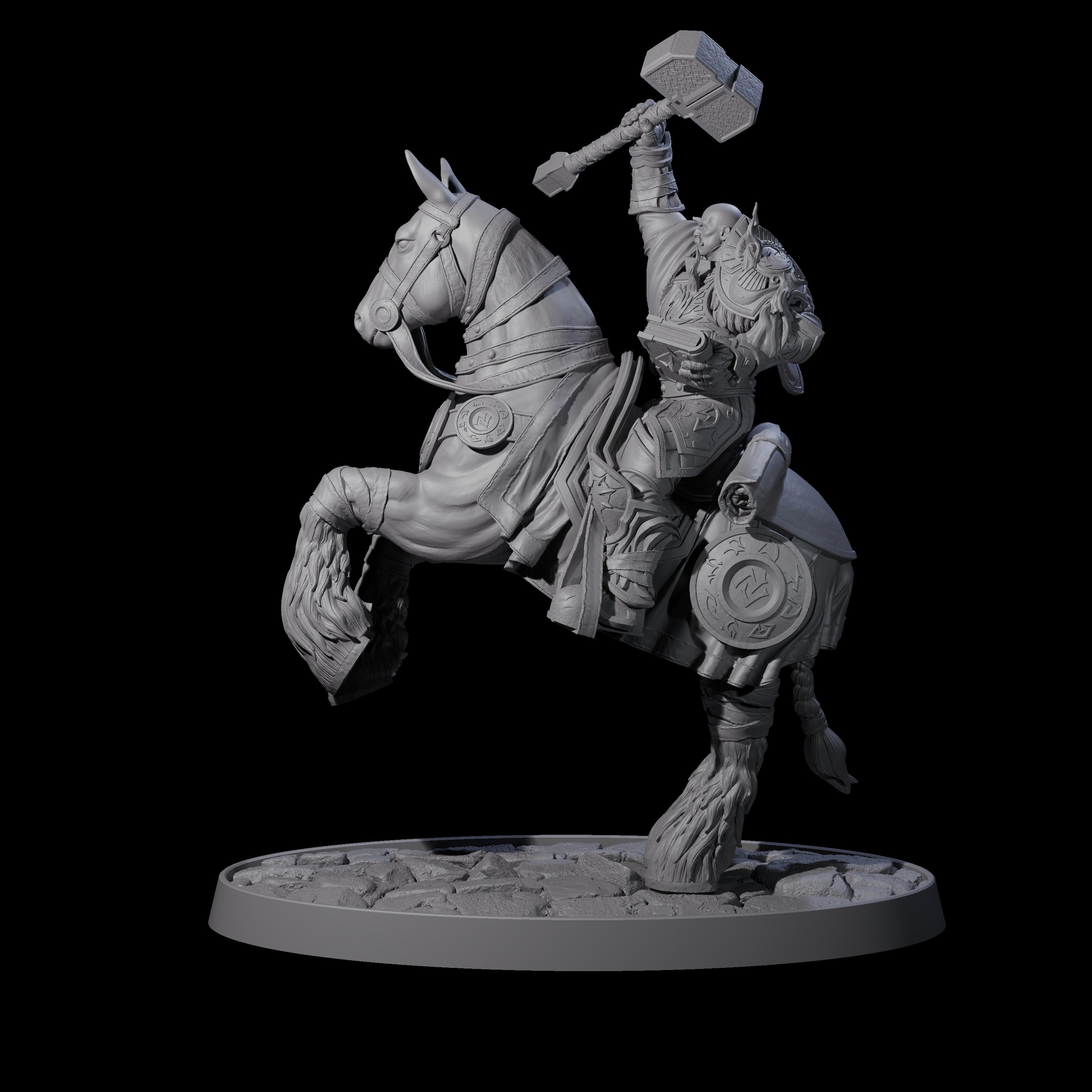 Heavy Cavalry of the Flames A Miniature for Dungeons and Dragons, Pathfinder or other TTRPGs