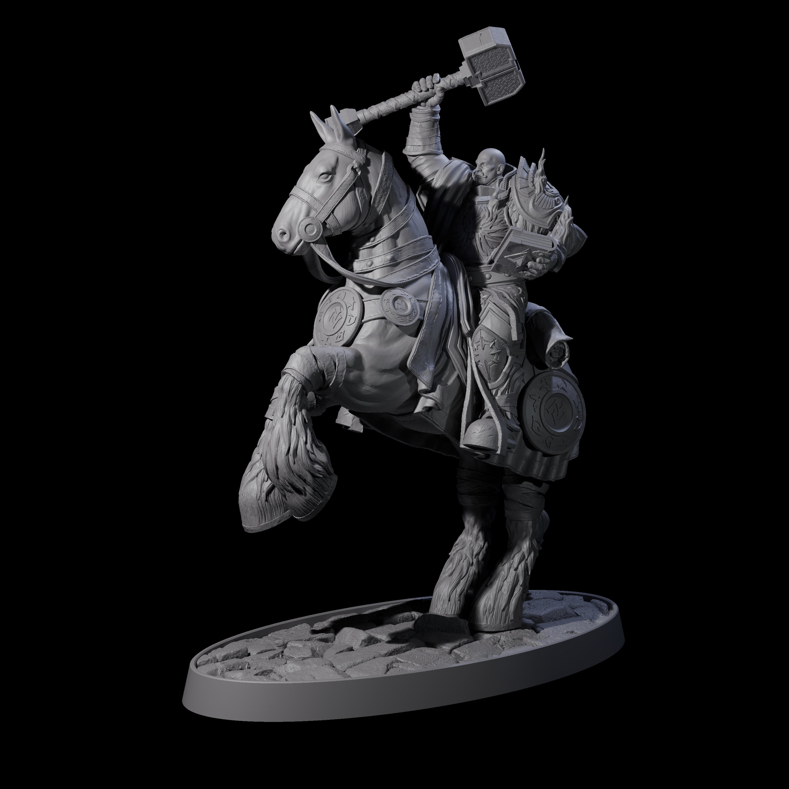 Heavy Cavalry of the Flames A Miniature for Dungeons and Dragons, Pathfinder or other TTRPGs