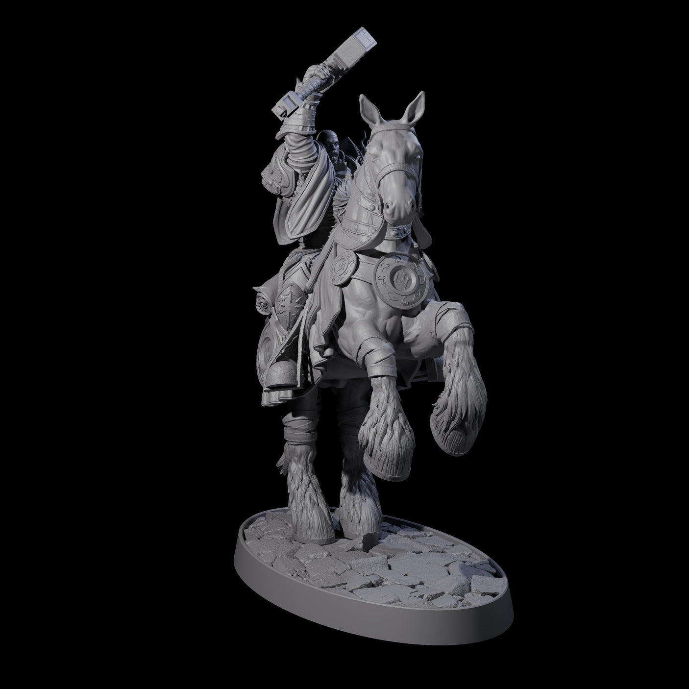Heavy Cavalry of the Flames A Miniature for Dungeons and Dragons, Pathfinder or other TTRPGs