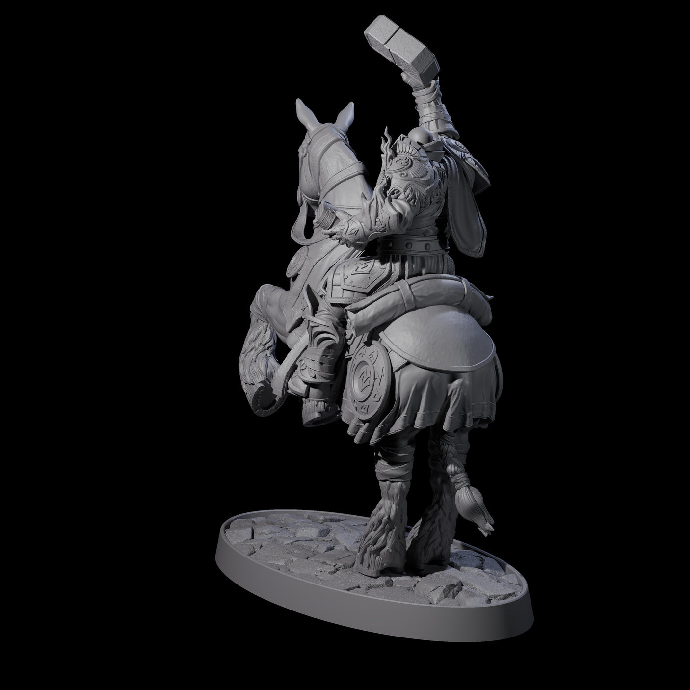 Heavy Cavalry of the Flames A Miniature for Dungeons and Dragons, Pathfinder or other TTRPGs