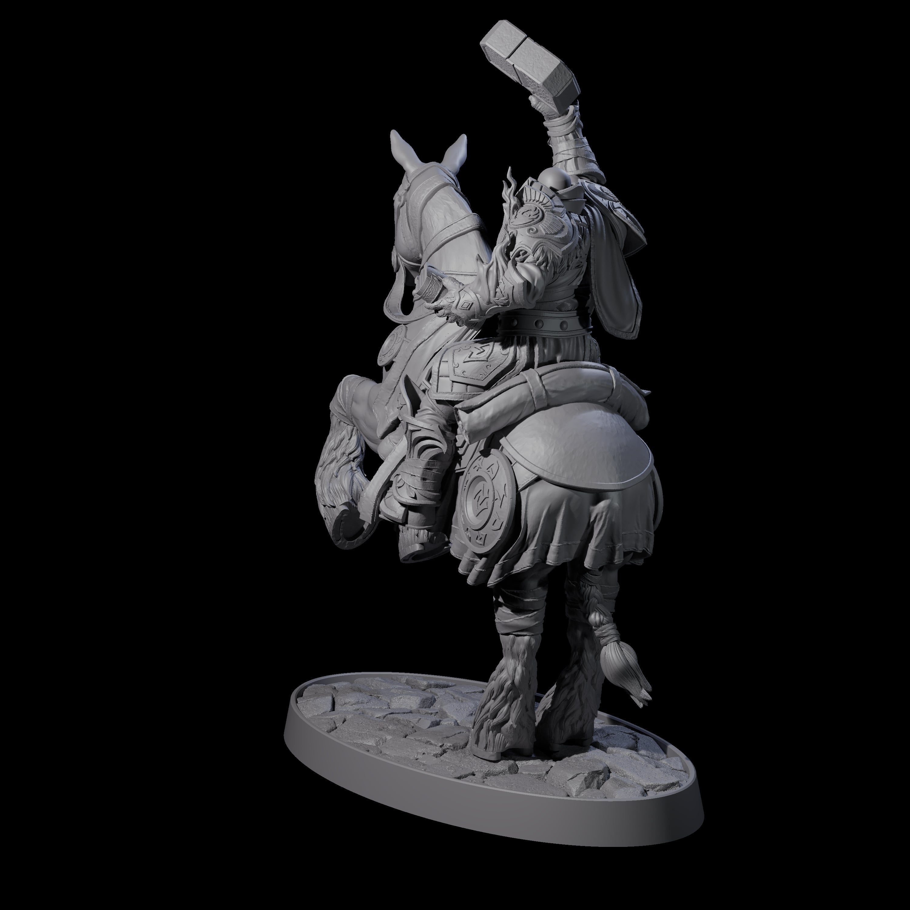 Heavy Cavalry of the Flames A Miniature for Dungeons and Dragons, Pathfinder or other TTRPGs