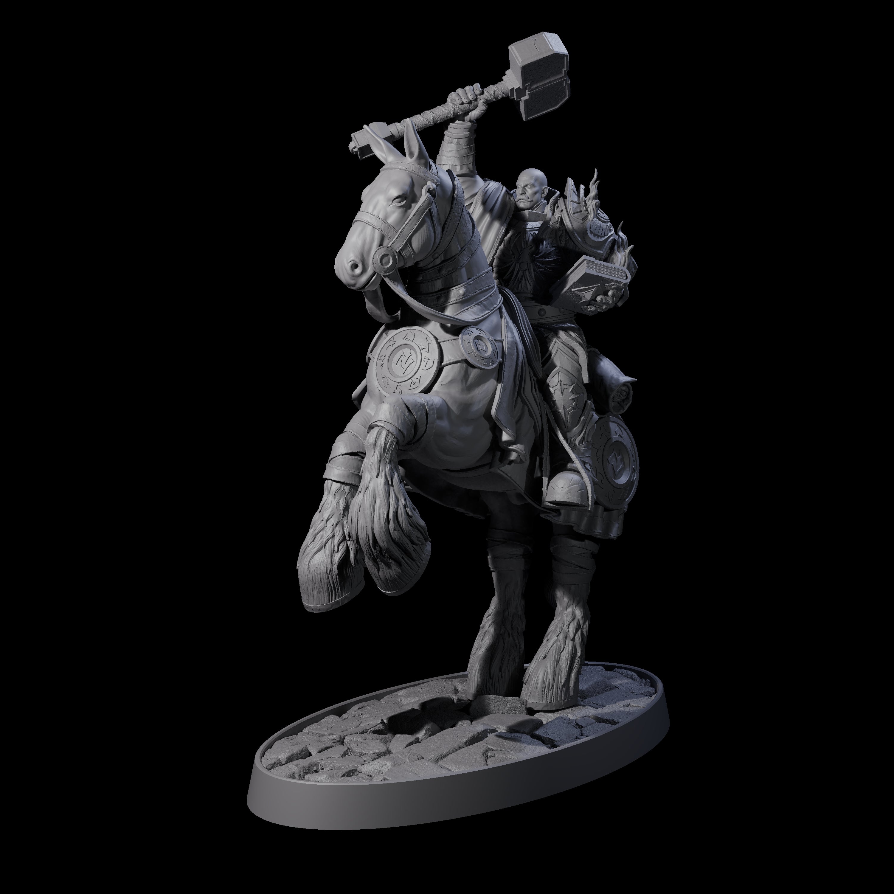 Heavy Cavalry of the Flames A Miniature for Dungeons and Dragons, Pathfinder or other TTRPGs