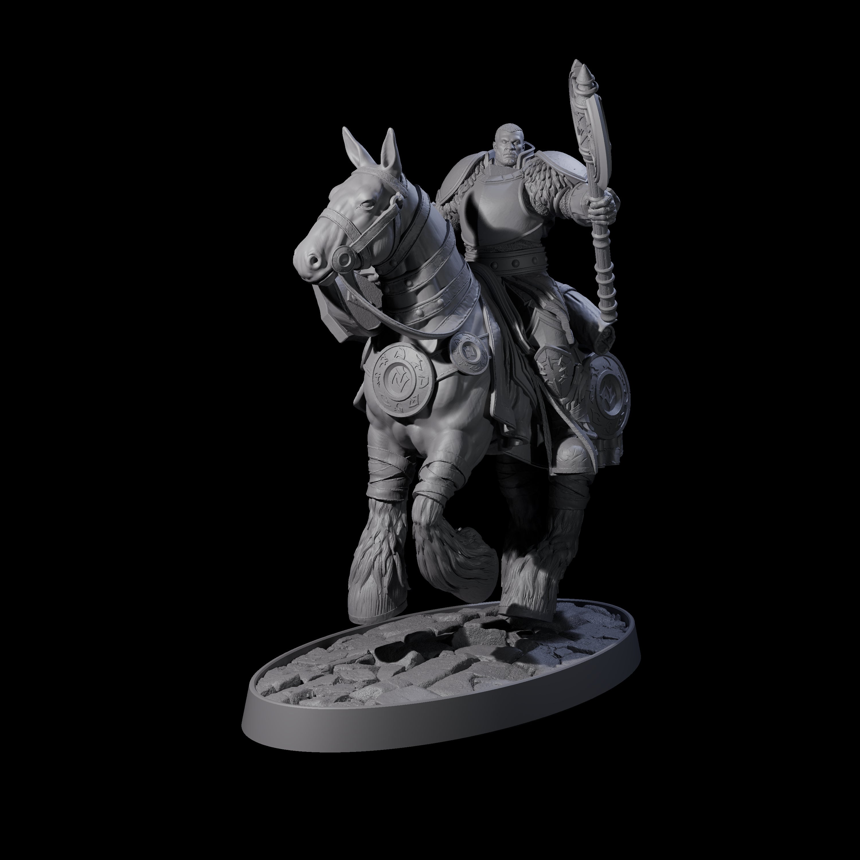 Heavy Cavalry of the Flames C Miniature for Dungeons and Dragons, Pathfinder or other TTRPGs