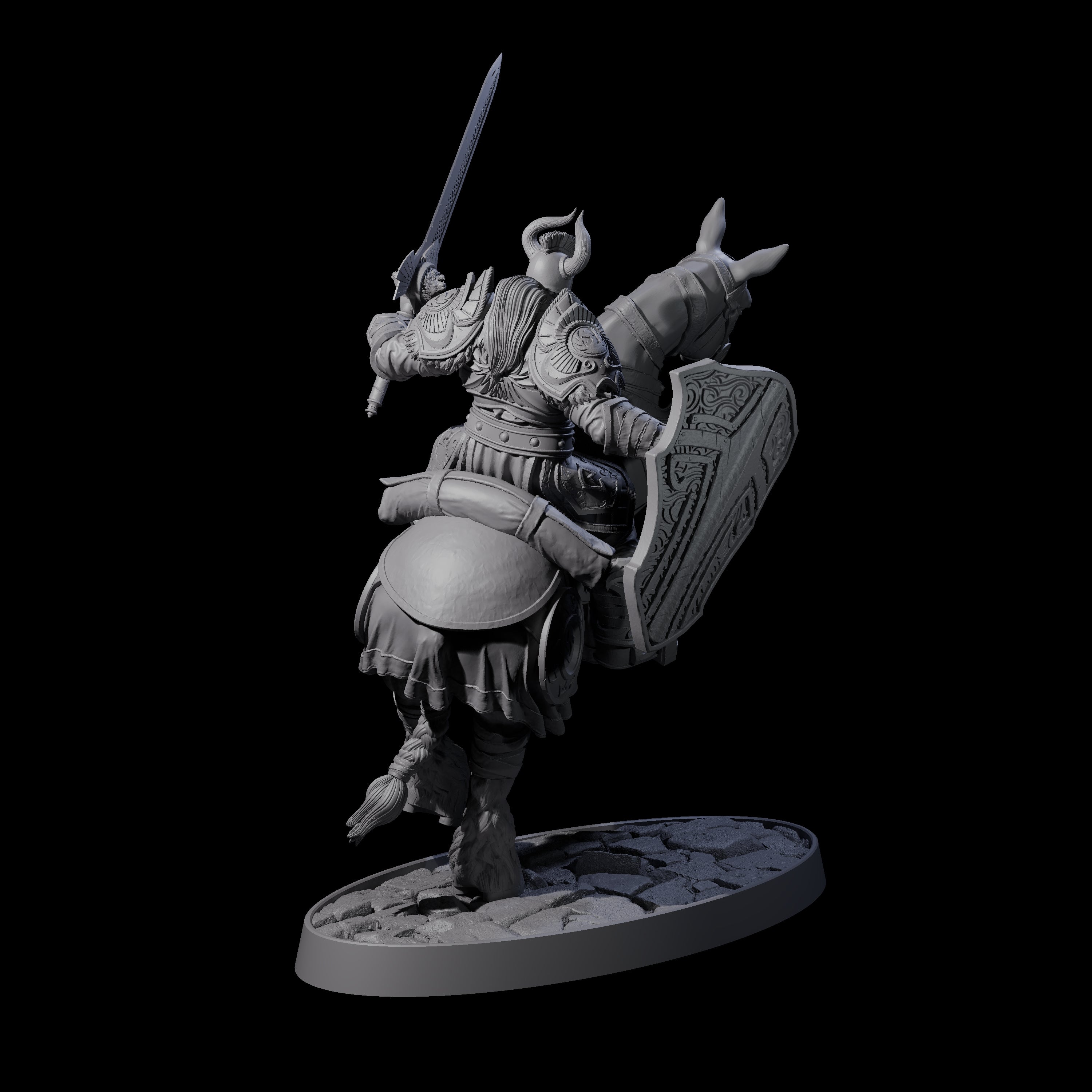 Heavy Cavalry of the Flames D Miniature for Dungeons and Dragons, Pathfinder or other TTRPGs