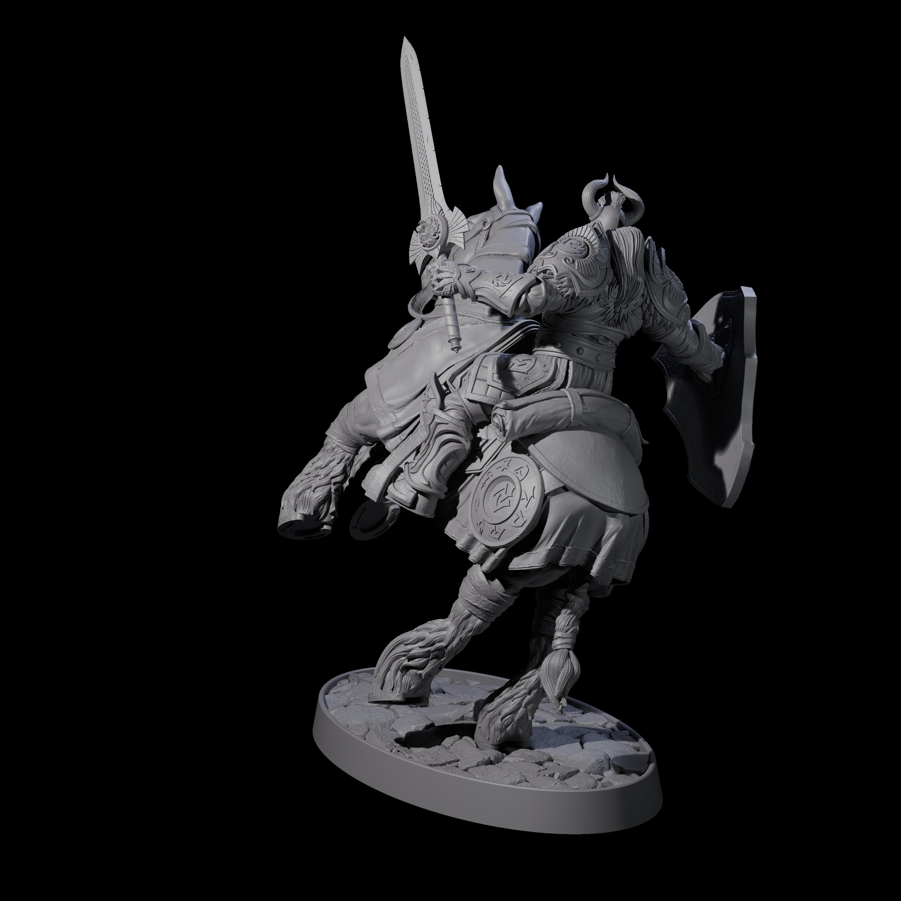 Heavy Cavalry of the Flames D Miniature for Dungeons and Dragons, Pathfinder or other TTRPGs