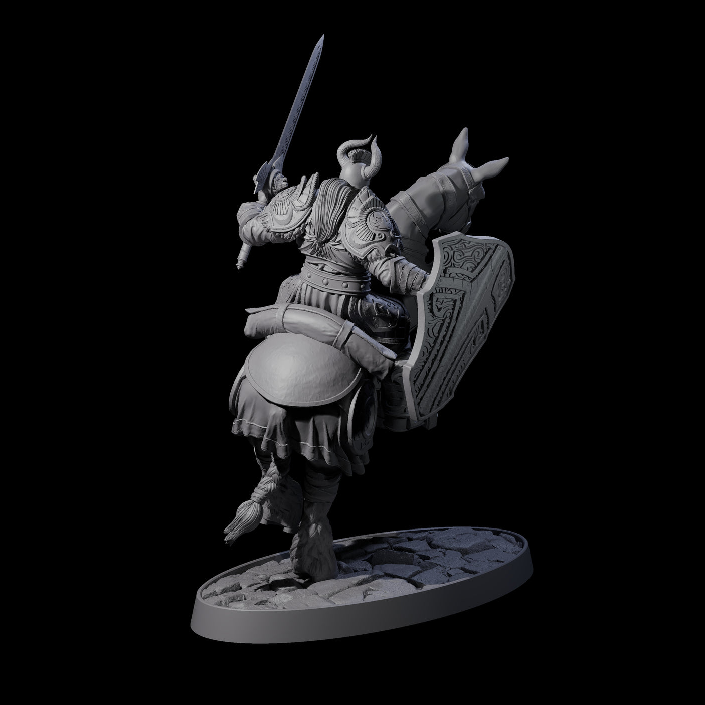 Heavy Cavalry of the Flames D Miniature for Dungeons and Dragons, Pathfinder or other TTRPGs