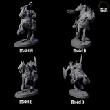 Heavy Cavalry of the Flames Miniature for Dungeons and Dragons, Pathfinder or other TTRPGs