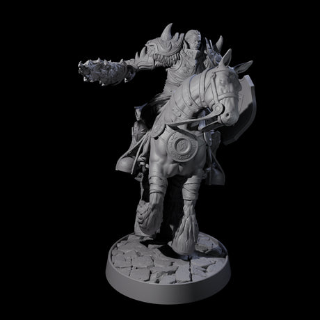 Heavy Cavalry of the Flames Miniature for Dungeons and Dragons, Pathfinder or other TTRPGs