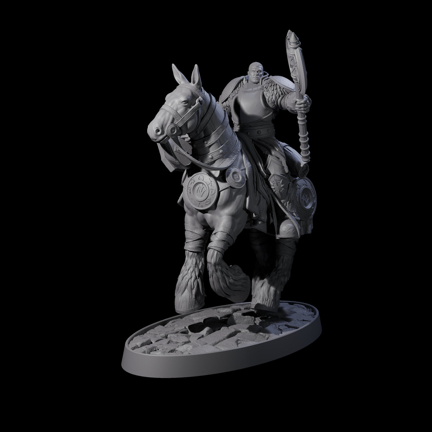 Heavy Cavalry of the Flames Miniature for Dungeons and Dragons, Pathfinder or other TTRPGs