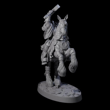 Heavy Cavalry of the Flames Miniature for Dungeons and Dragons, Pathfinder or other TTRPGs