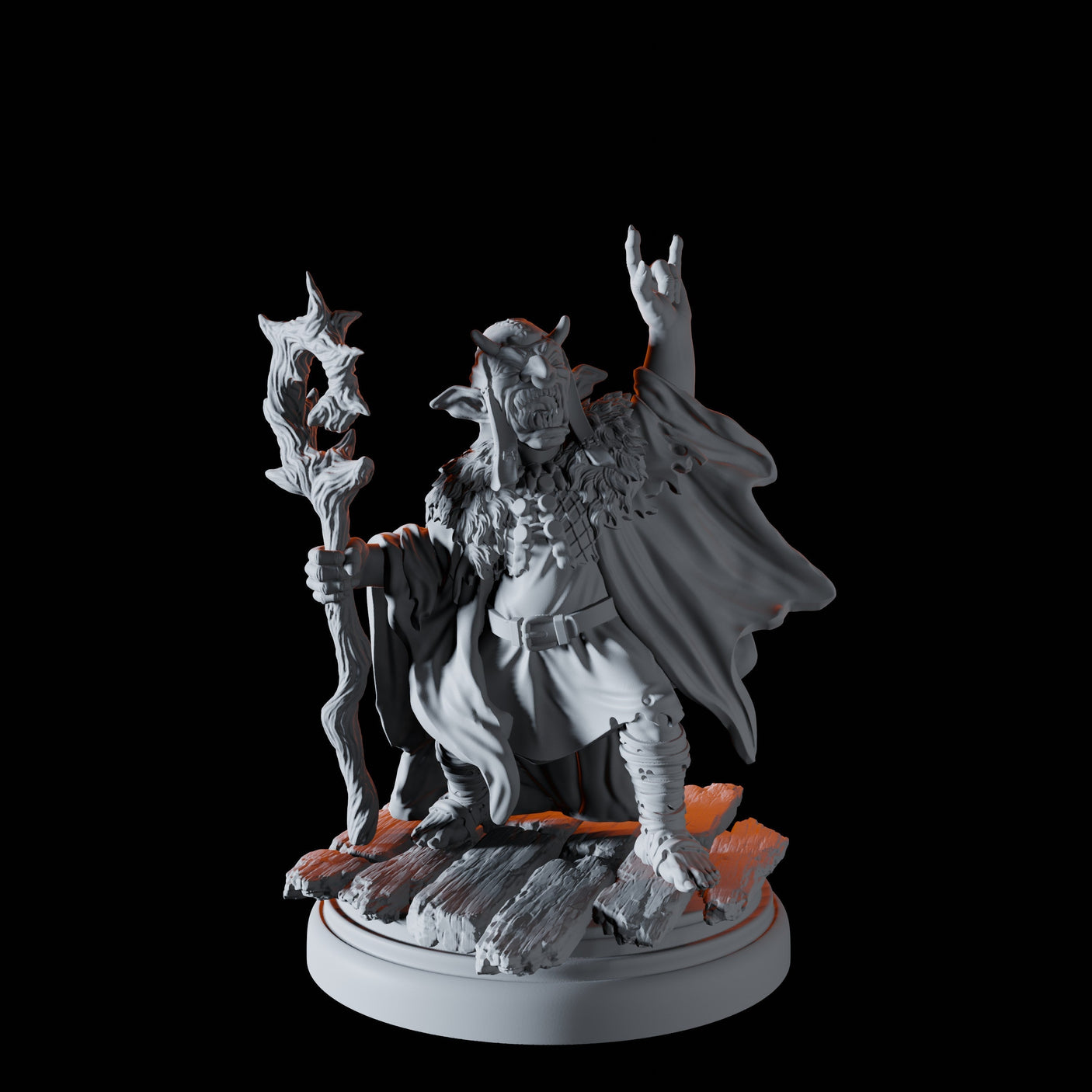 Heavy Metal Goblin Shaman Miniature for Dungeons and Dragons, Pathfinder or other TTRPGs