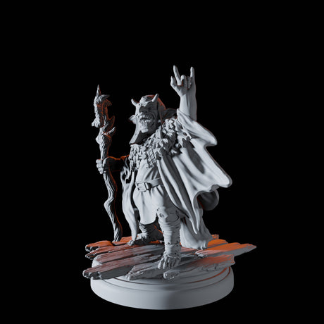 Heavy Metal Goblin Shaman Miniature for Dungeons and Dragons, Pathfinder or other TTRPGs
