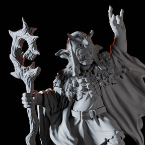 Heavy Metal Goblin Shaman Miniature for Dungeons and Dragons, Pathfinder or other TTRPGs