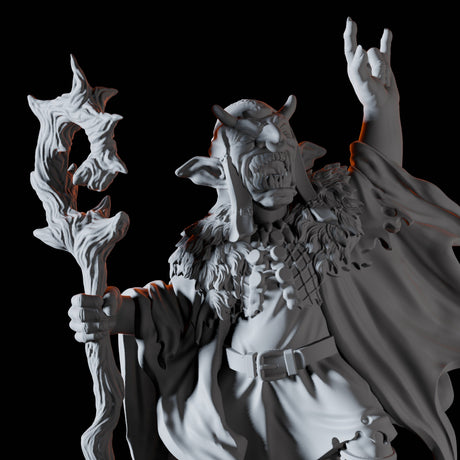 Heavy Metal Goblin Shaman Miniature for Dungeons and Dragons, Pathfinder or other TTRPGs