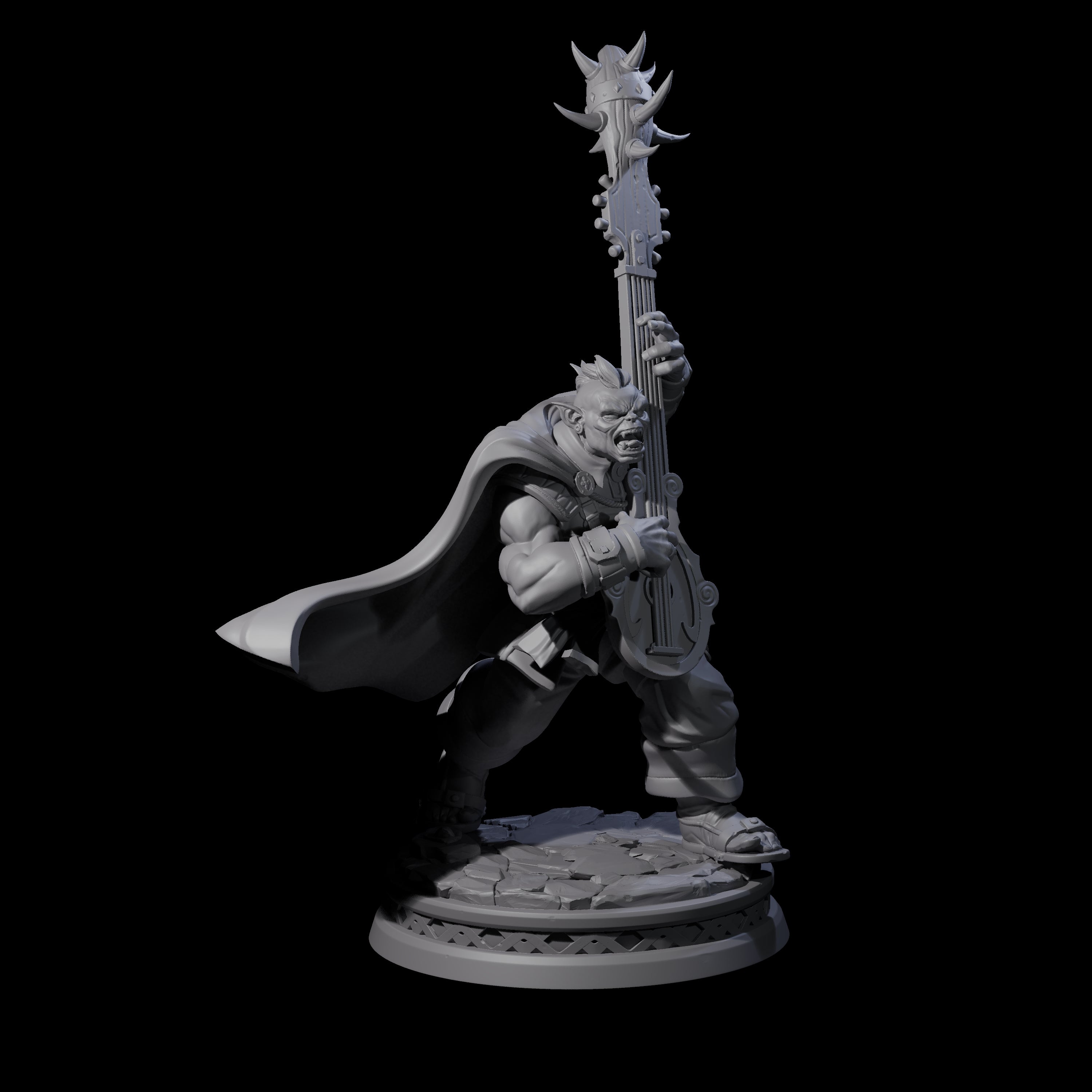 Heavy Metal Orc Bard Miniature for Dungeons and Dragons, Pathfinder or other TTRPGs
