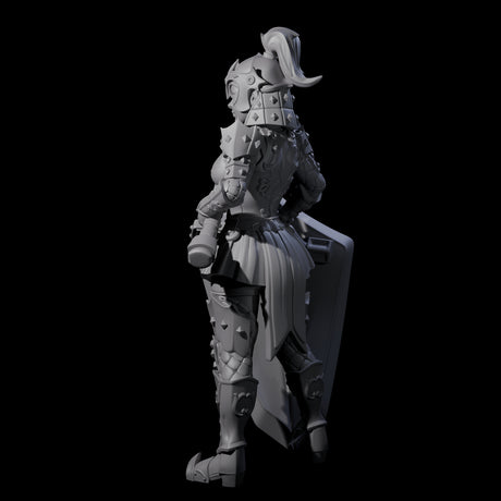 Heavy Shield Fighter Miniature for Dungeons and Dragons, Pathfinder or other TTRPGs