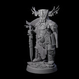 Helmed Uthgardt Barbarian Miniature for Dungeons and Dragons, Pathfinder or other TTRPGs