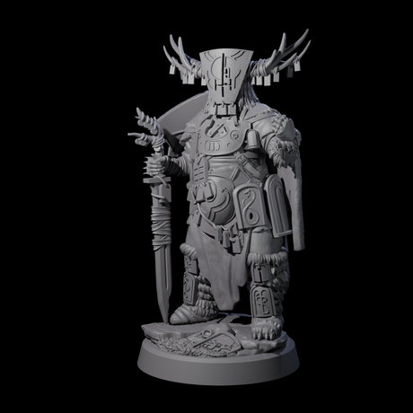 Helmed Uthgardt Barbarian Miniature for Dungeons and Dragons, Pathfinder or other TTRPGs