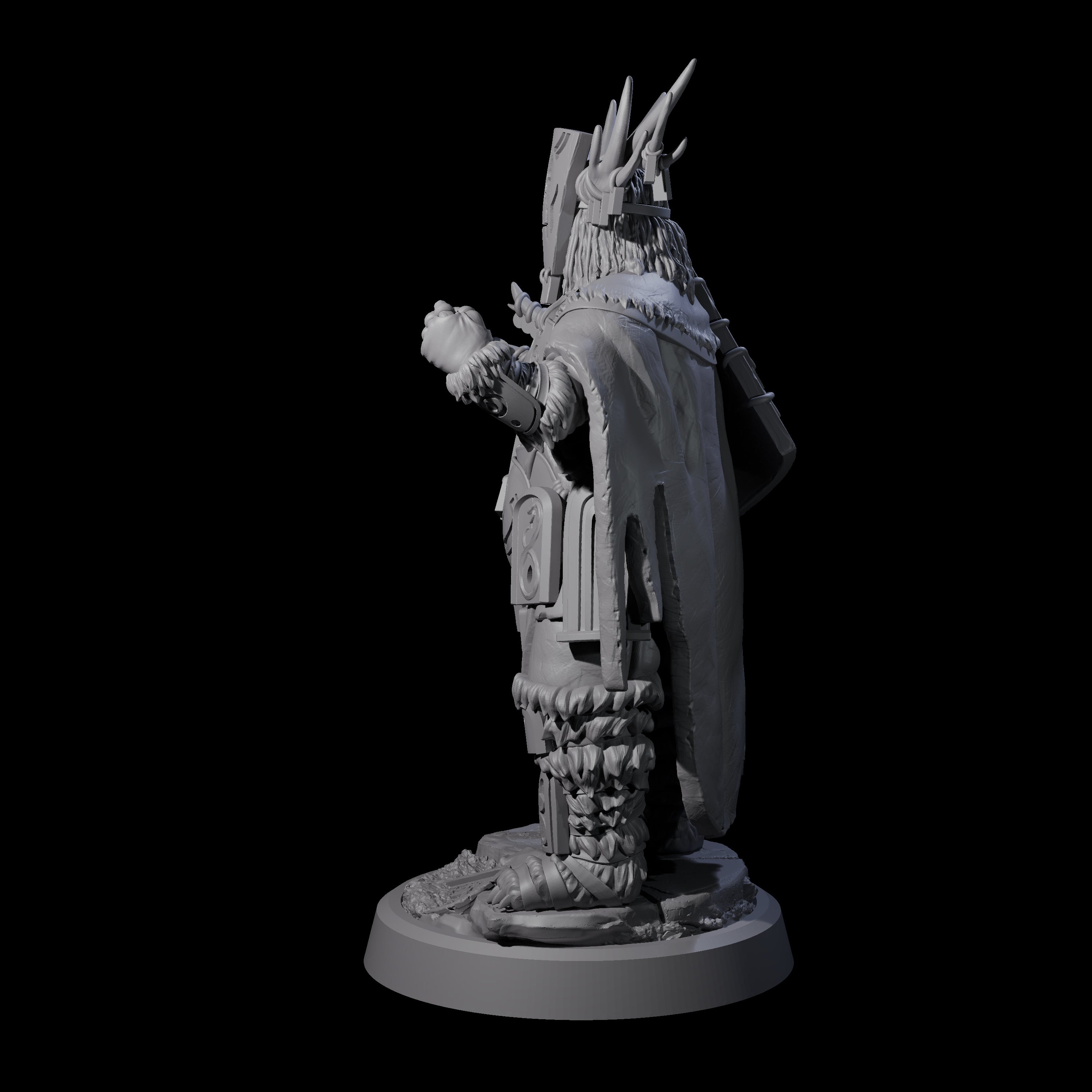 Helmed Uthgardt Barbarian Miniature for Dungeons and Dragons, Pathfinder or other TTRPGs