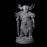 Helmed Uthgardt Barbarian Miniature for Dungeons and Dragons, Pathfinder or other TTRPGs