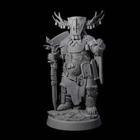 Helmed Uthgardt Barbarian Miniature for Dungeons and Dragons, Pathfinder or other TTRPGs