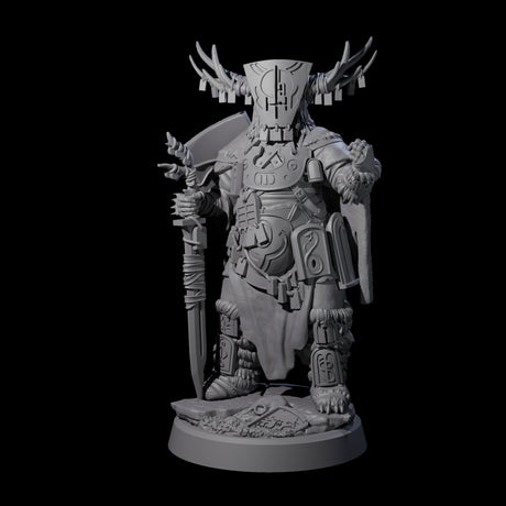 Helmed Uthgardt Barbarian Miniature for Dungeons and Dragons, Pathfinder or other TTRPGs