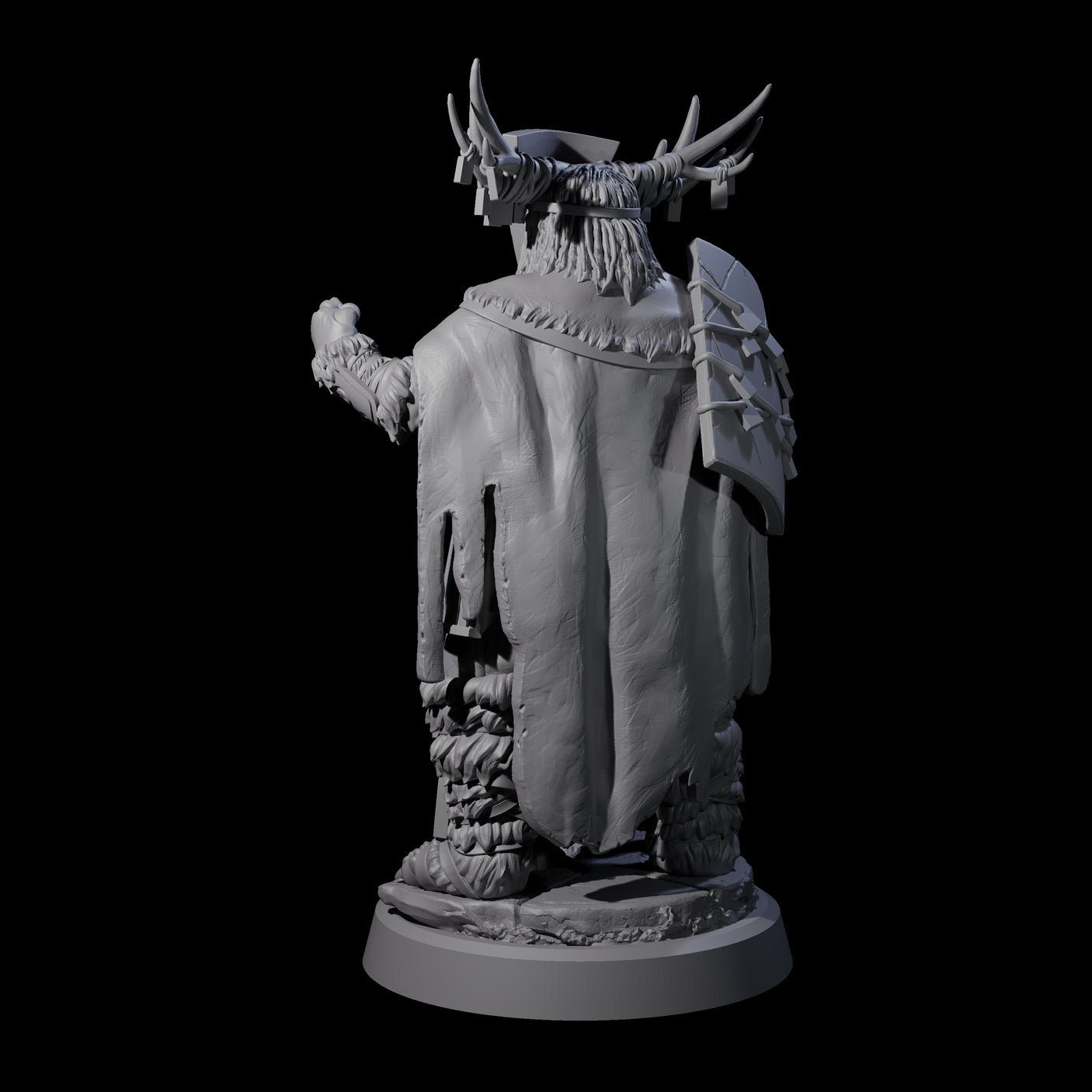 Helmed Uthgardt Barbarian Miniature for Dungeons and Dragons, Pathfinder or other TTRPGs