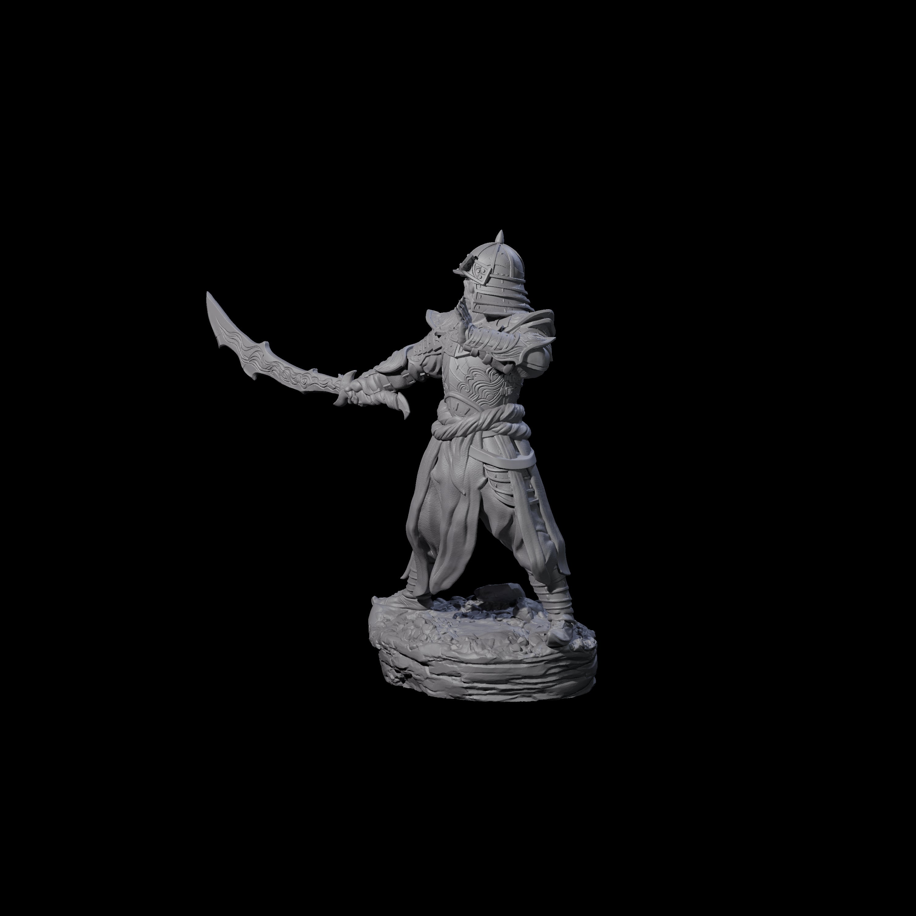 Helmeted Githyanki Fighter Miniature for Dungeons and Dragons, Pathfinder or other TTRPGs