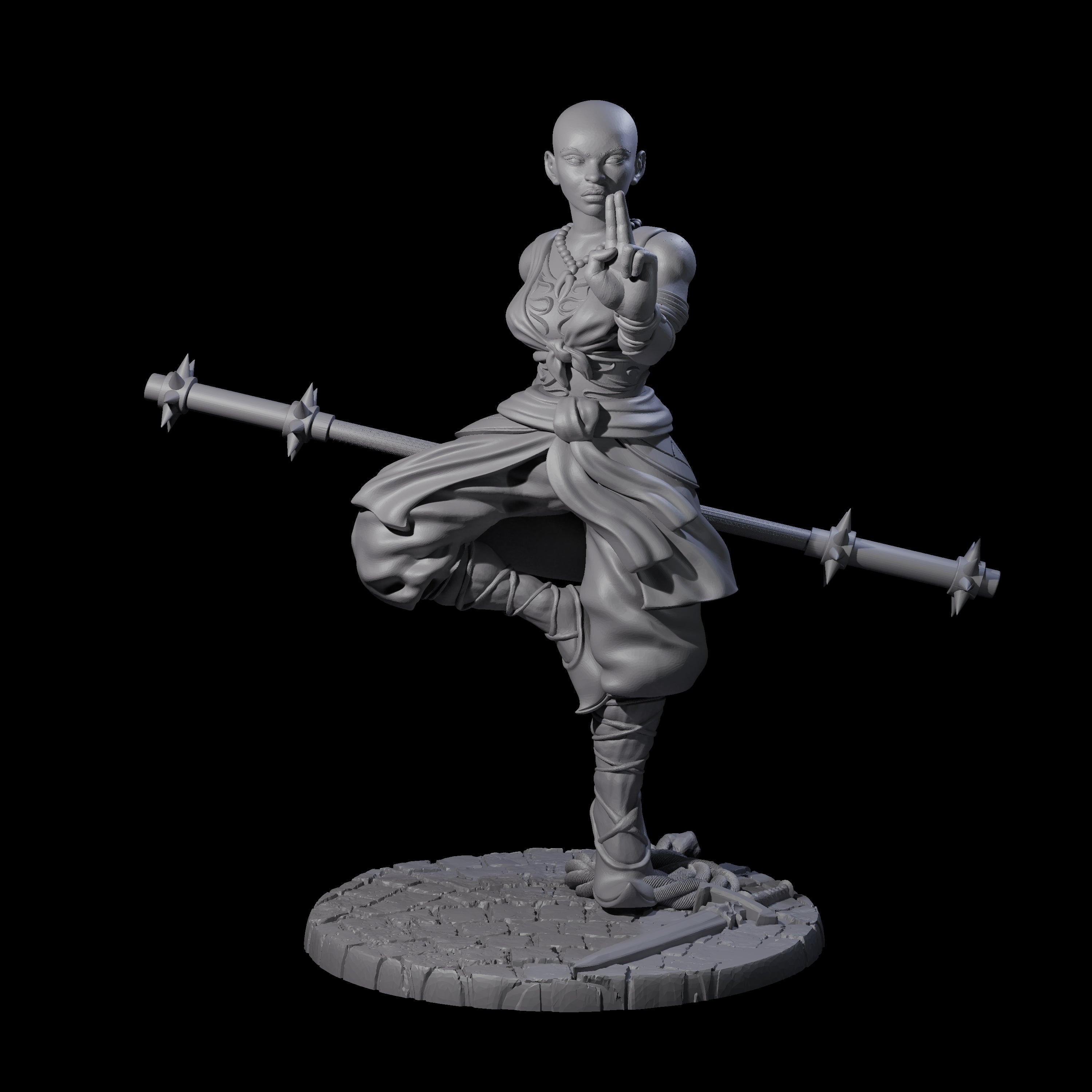 Herklia - Poised Calm Monk Miniature for Dungeons and Dragons, Pathfinder or other TTRPGs