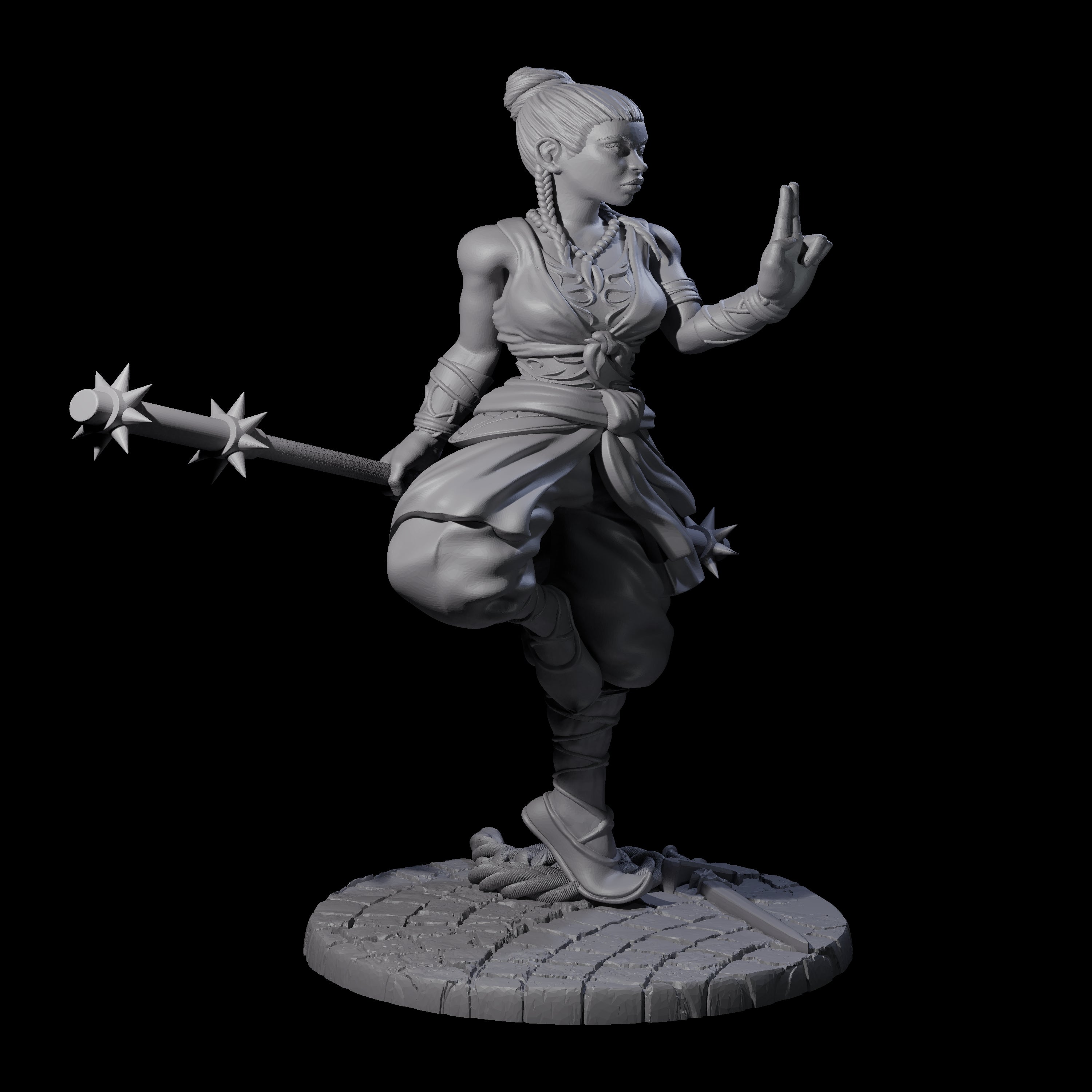 Herklia - Poised Calm Monk Miniature for Dungeons and Dragons, Pathfinder or other TTRPGs
