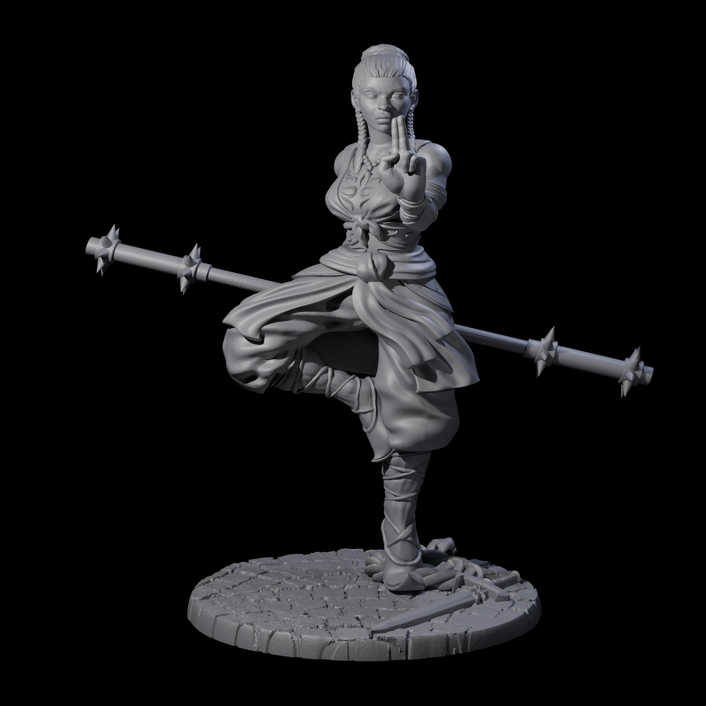 Herklia - Poised Calm Monk Miniature for Dungeons and Dragons, Pathfinder or other TTRPGs