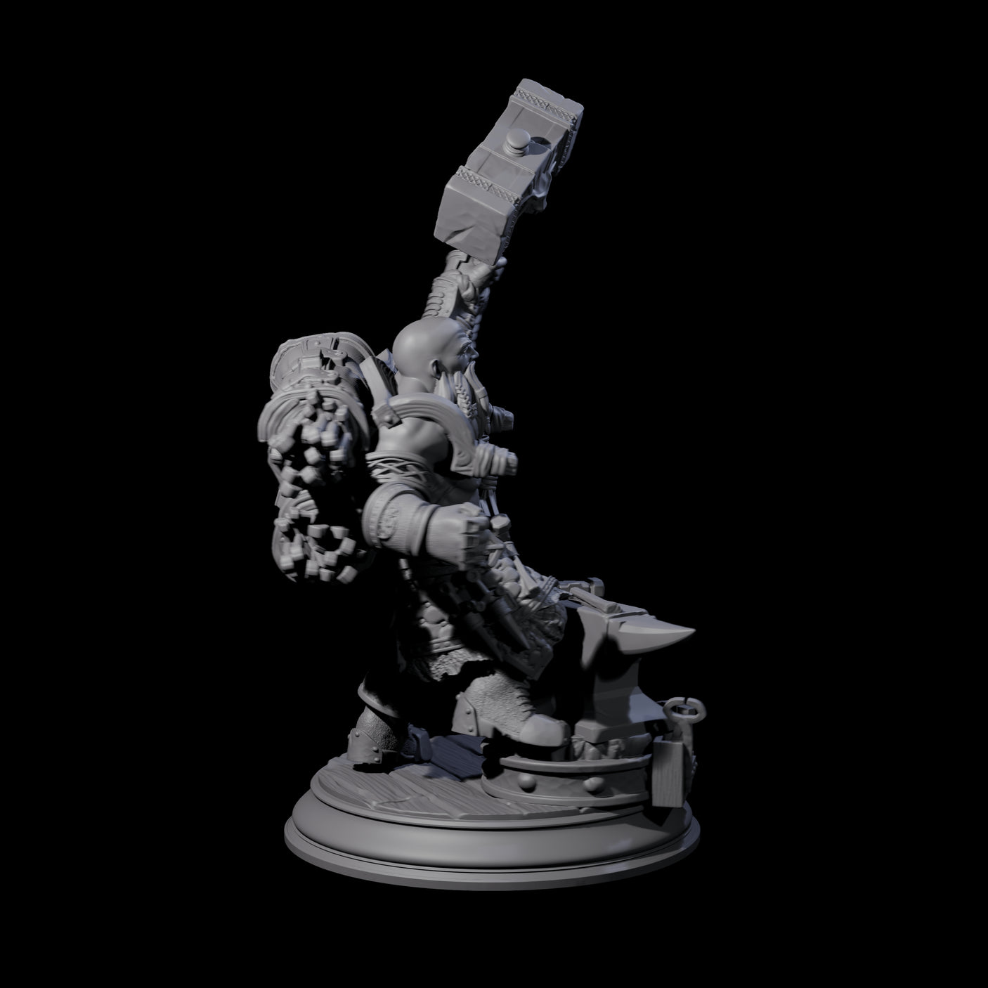 Heroic Dwarf Blacksmith Miniature for Dungeons and Dragons, Pathfinder or other TTRPGs