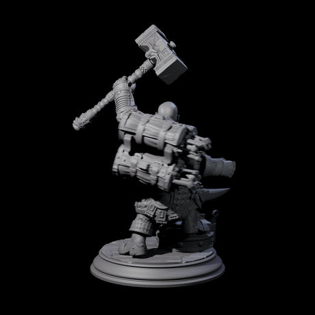 Heroic Dwarf Blacksmith Miniature for Dungeons and Dragons, Pathfinder or other TTRPGs