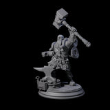 Heroic Dwarf Blacksmith Miniature for Dungeons and Dragons, Pathfinder or other TTRPGs