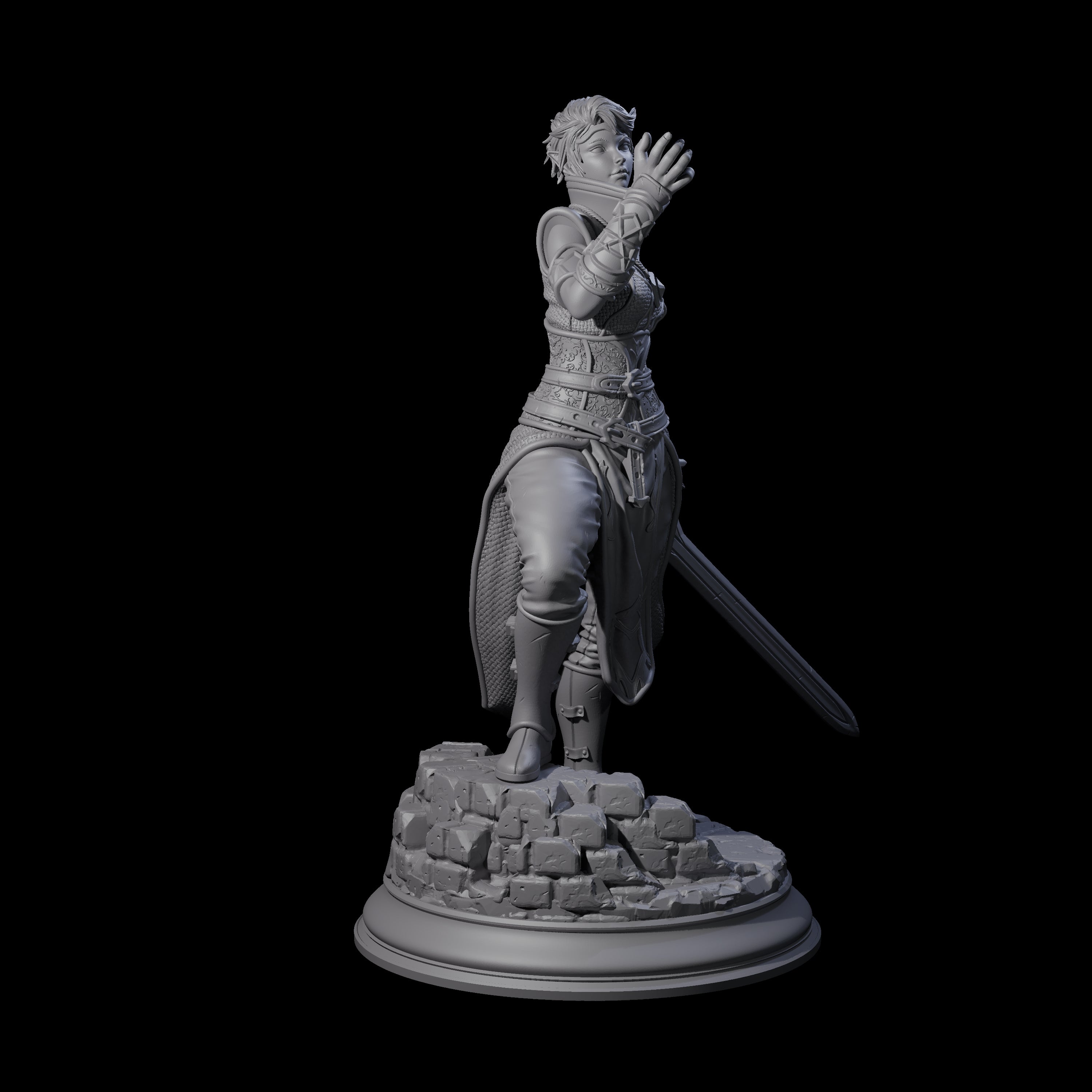 Hexblade Elf Sorcerer Miniature for Dungeons and Dragons, Pathfinder or other TTRPGs