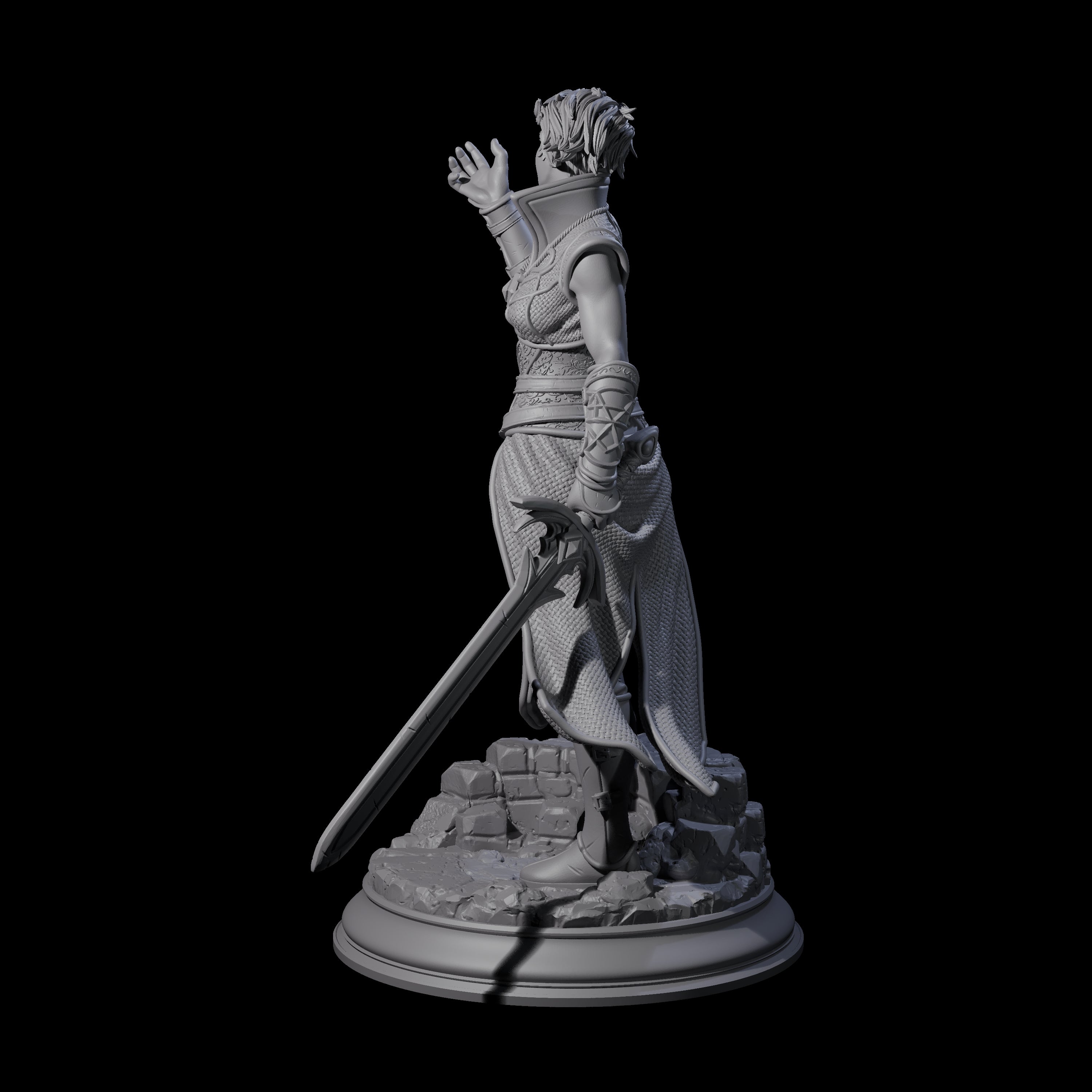 Hexblade Elf Sorcerer Miniature for Dungeons and Dragons, Pathfinder or other TTRPGs