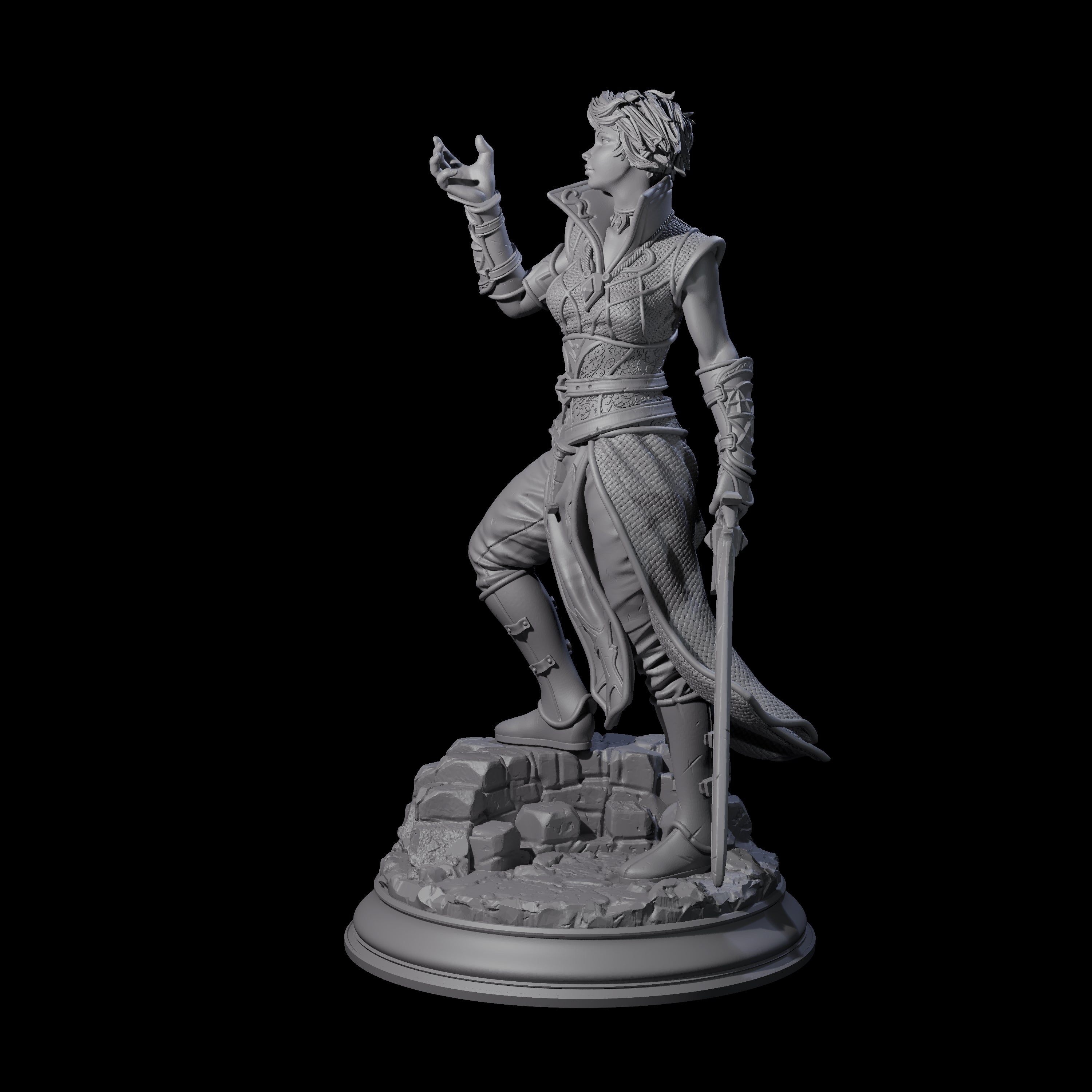 Hexblade Elf Sorcerer Miniature for Dungeons and Dragons, Pathfinder or other TTRPGs