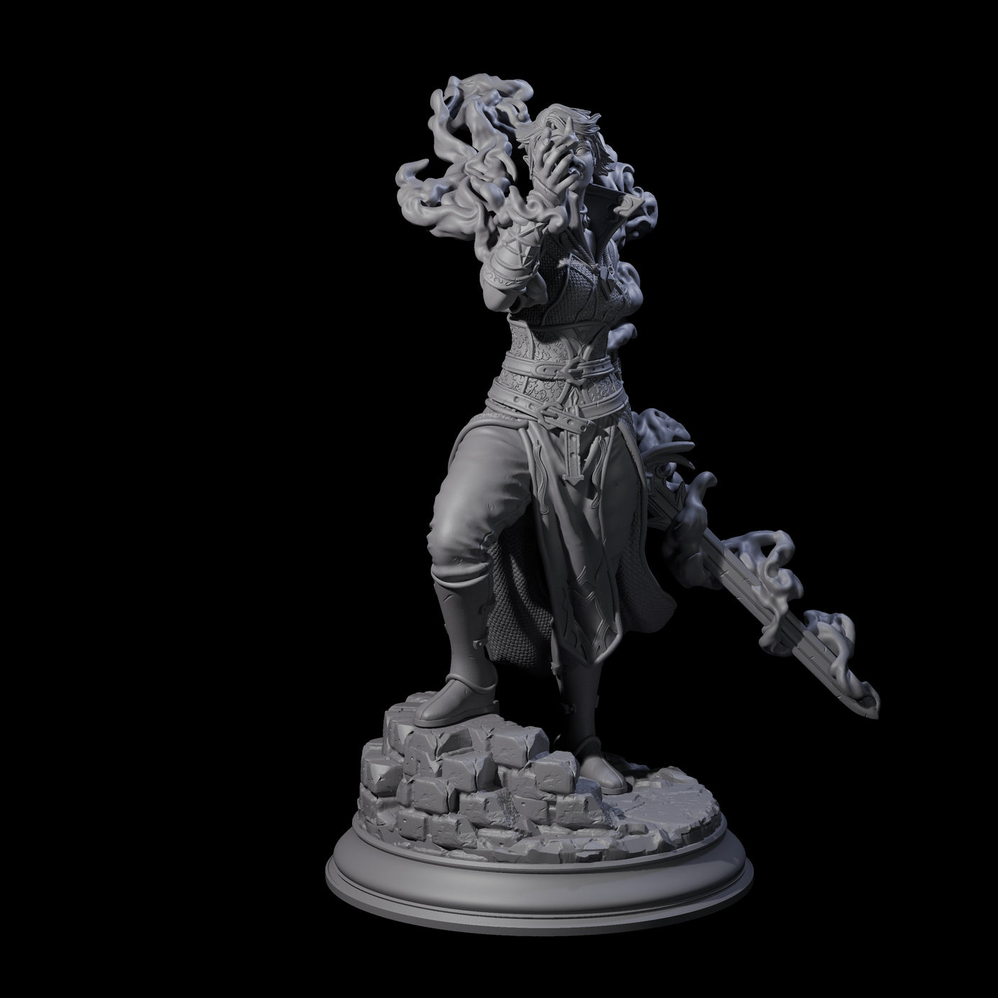 Hexblade Elf Sorcerer Miniature for Dungeons and Dragons, Pathfinder or other TTRPGs
