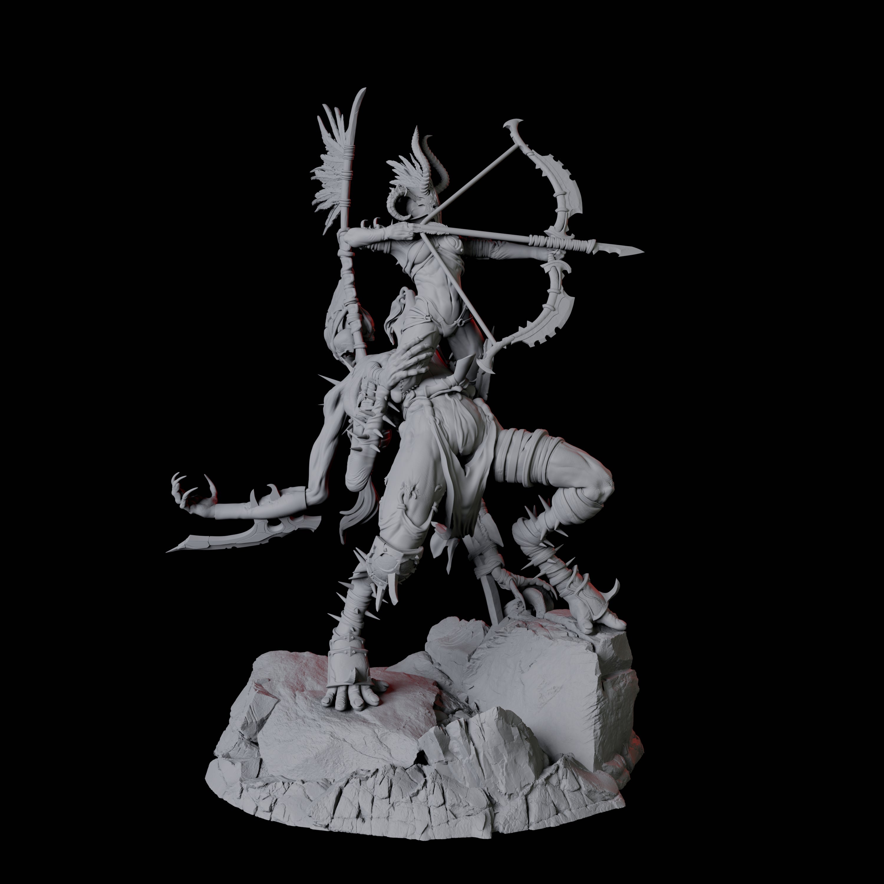Hideous Demonic Cavalry A Miniature for Dungeons and Dragons, Pathfinder or other TTRPGs
