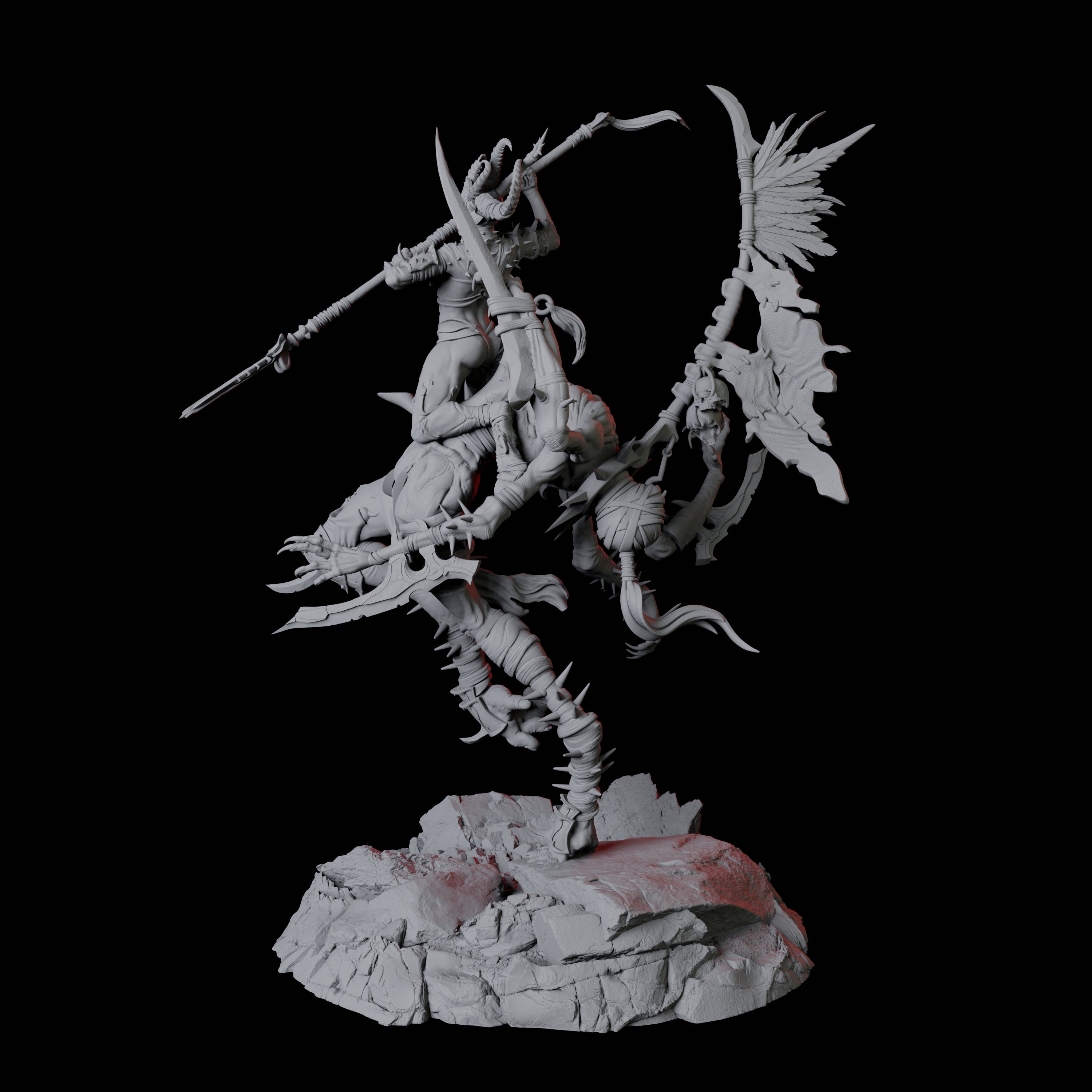 Hideous Demonic Cavalry B Miniature for Dungeons and Dragons, Pathfinder or other TTRPGs