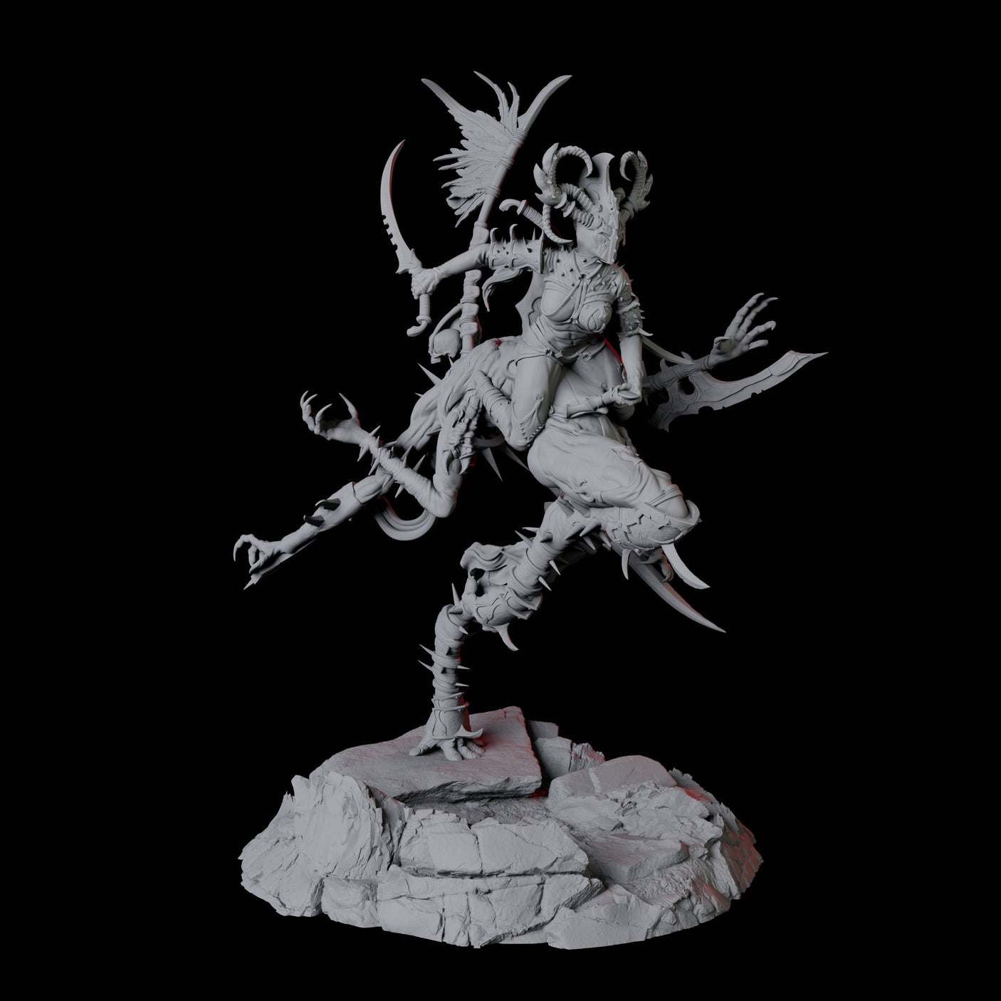 Hideous Demonic Cavalry C Miniature for Dungeons and Dragons, Pathfinder or other TTRPGs