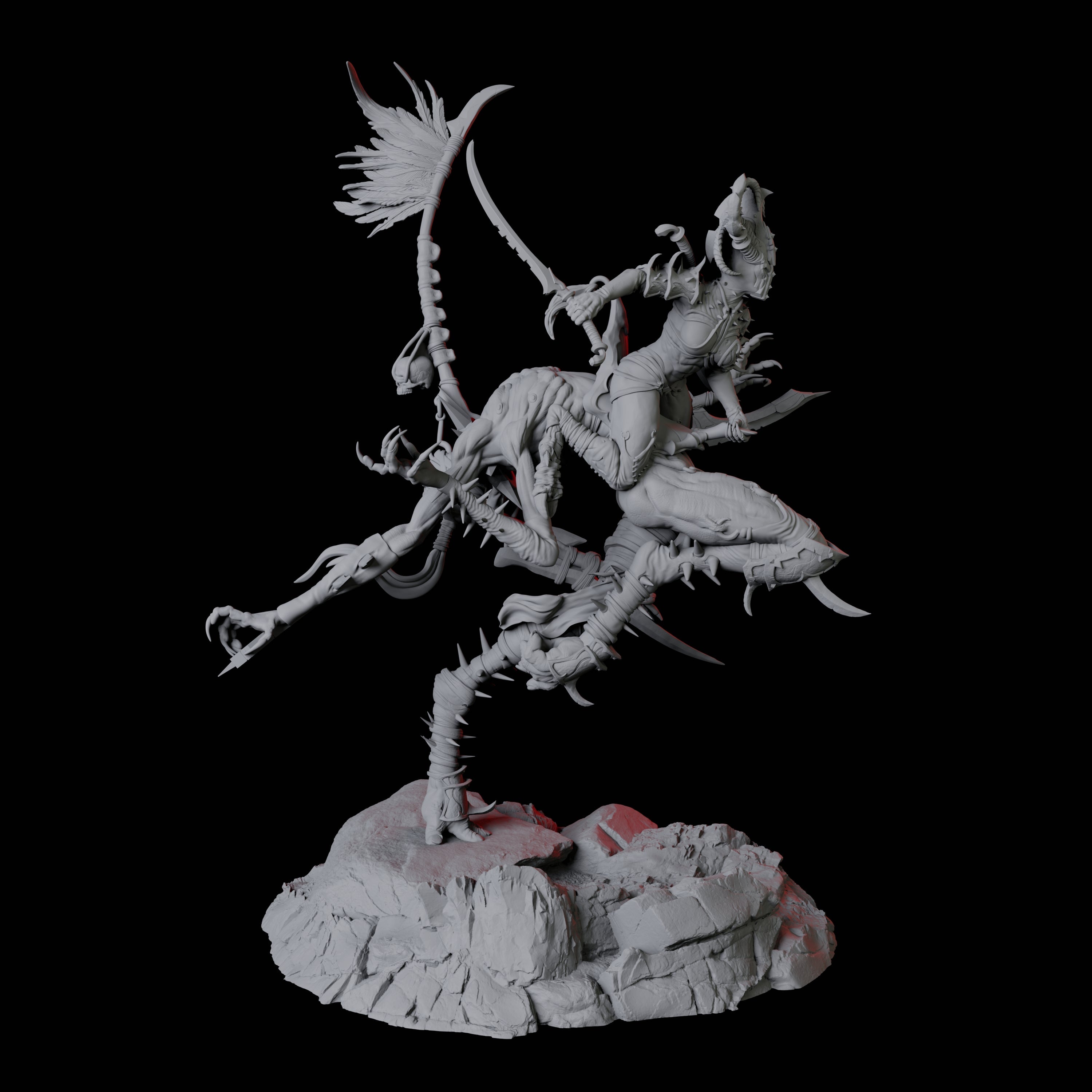 Hideous Demonic Cavalry C Miniature for Dungeons and Dragons, Pathfinder or other TTRPGs