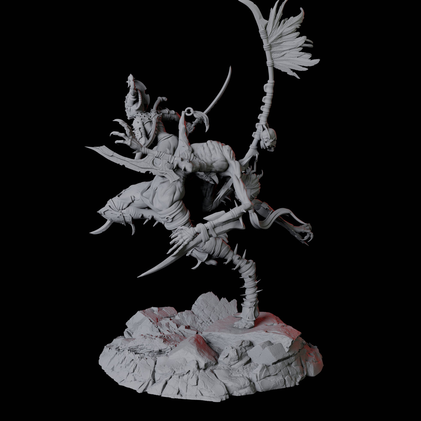 Hideous Demonic Cavalry C Miniature for Dungeons and Dragons, Pathfinder or other TTRPGs
