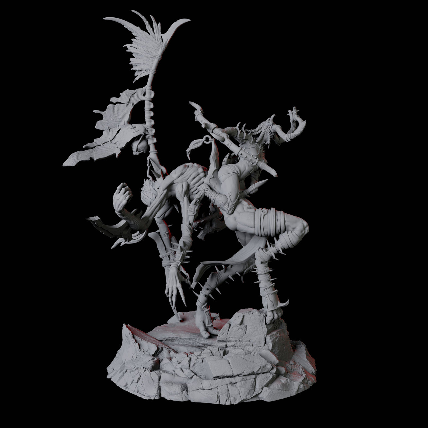 Hideous Demonic Cavalry D Miniature for Dungeons and Dragons, Pathfinder or other TTRPGs