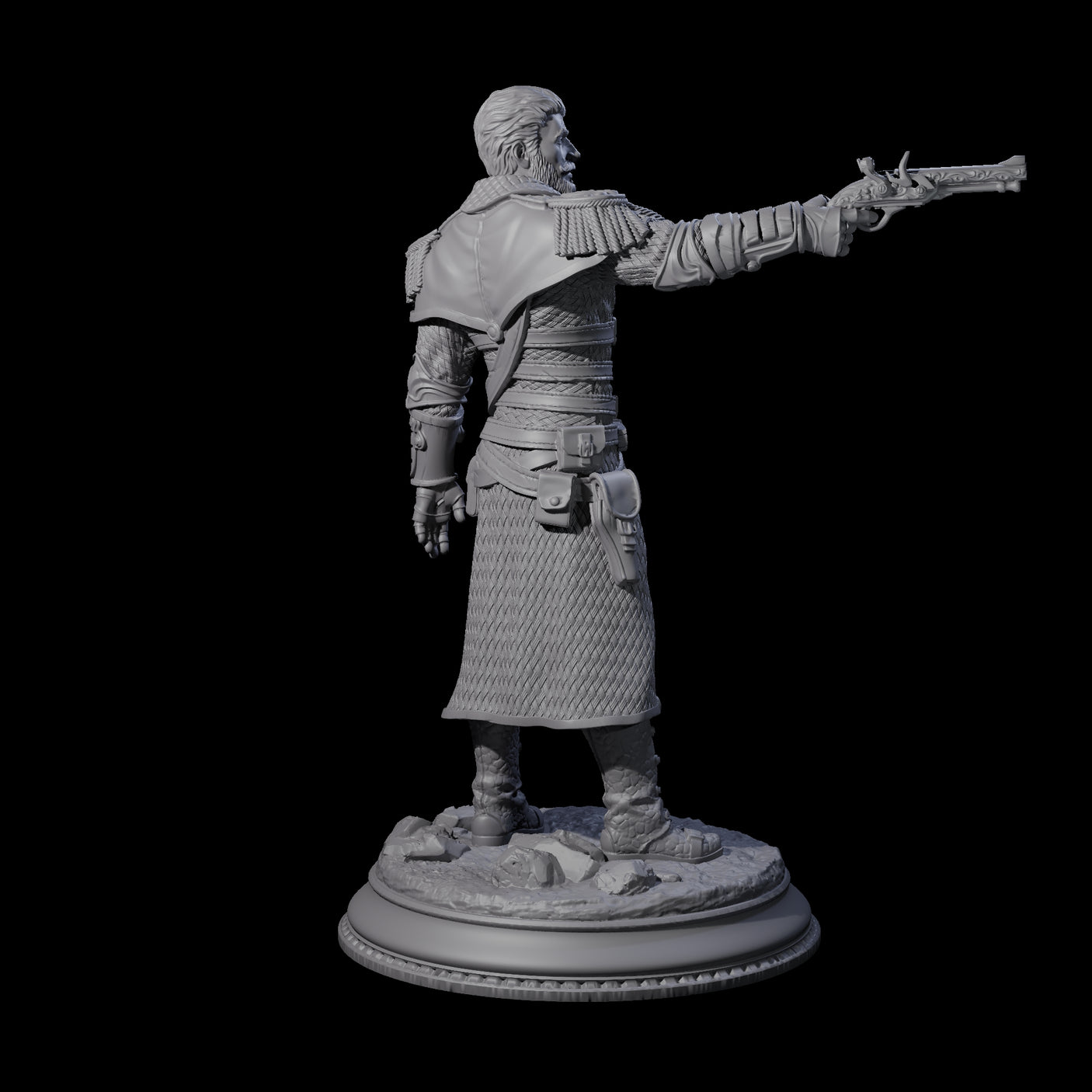 High Ranking Gunslinger Miniature for Dungeons and Dragons, Pathfinder or other TTRPGs