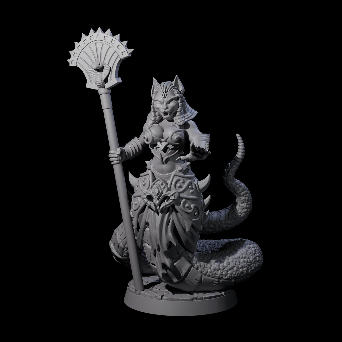 Hissing Corrupted Tabaxi Miniature for Dungeons and Dragons, Pathfinder or other TTRPGs