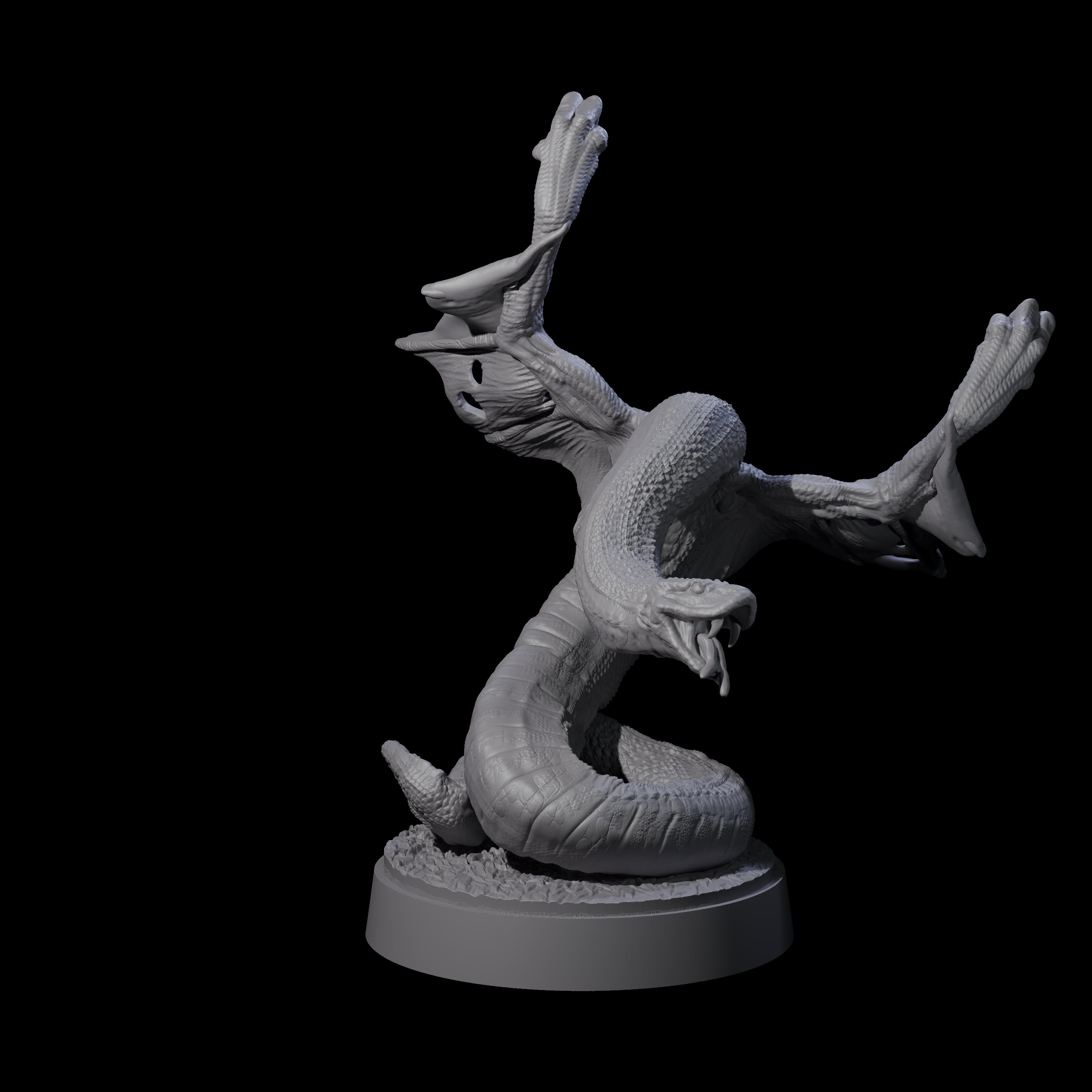 Hissing Flying Snake A Miniature for Dungeons and Dragons, Pathfinder or other TTRPGs
