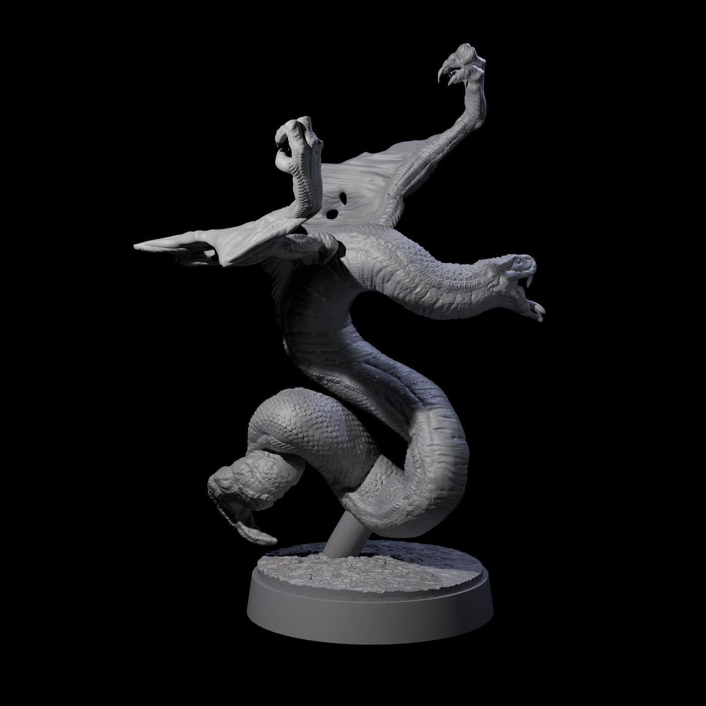 Hissing Flying Snake B Miniature for Dungeons and Dragons, Pathfinder or other TTRPGs