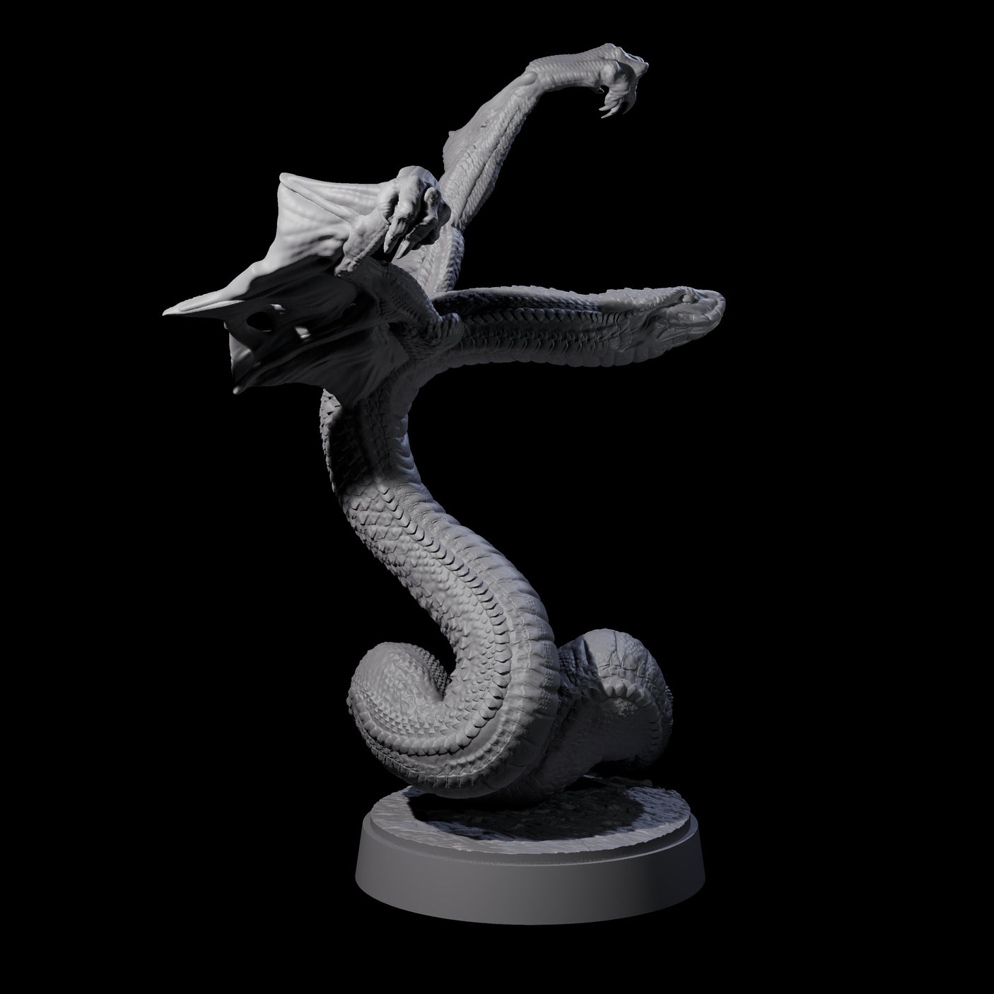 Hissing Flying Snake D Miniature for Dungeons and Dragons, Pathfinder or other TTRPGs